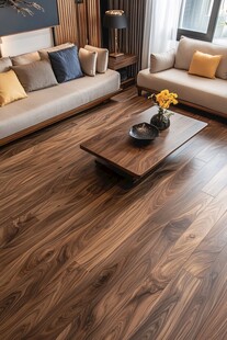 现代客厅木地板与舒适沙发