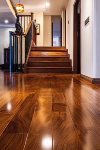 豪华室内实木楼梯与地板