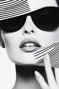 黑白时尚美妆女性特写