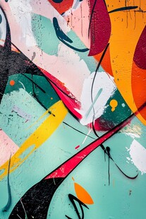 抽象多彩涂鸦艺术画作