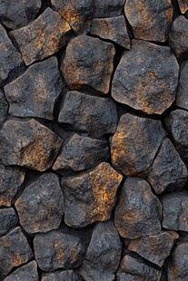 粗糙石块墙面纹理特写