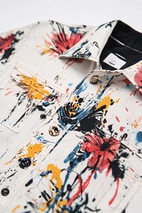 潮流泼墨印花个性衬衫