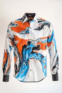 时尚印花长袖衬衫