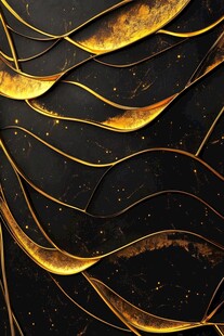 黑金曲线纹理抽象艺术背景