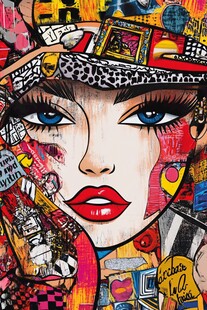 时尚涂鸦风女性艺术肖像