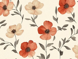 花卉水彩风无缝图案背景