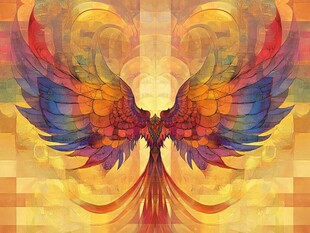 绚丽彩翼凤凰抽象艺术图
