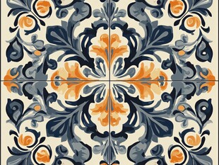 复古花纹瓷砖图案设计