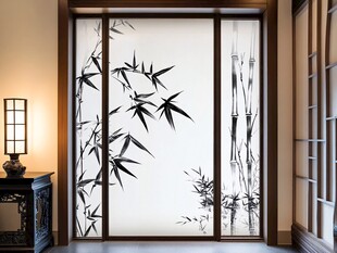 中式墨竹移门 雅致空间