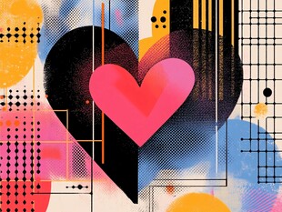 心形抽象艺术图案设计