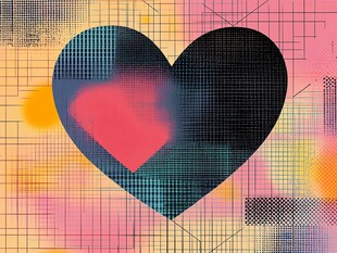 心形抽象艺术图案背景