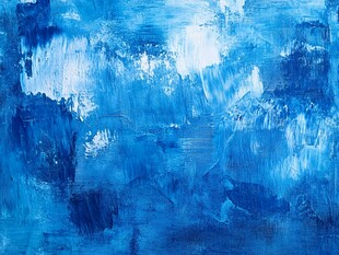 蓝色抽象艺术绘画作品