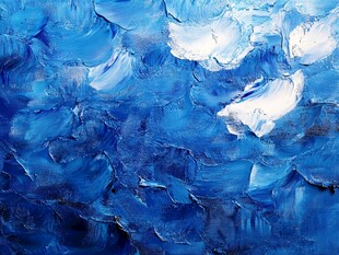 蓝色抽象纹理油画艺术