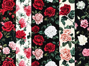 玫瑰花卉图案纹理设计图