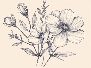 手绘花卉插画