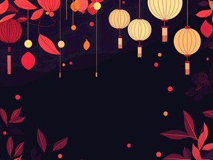 中式灯笼夜景装饰背景图