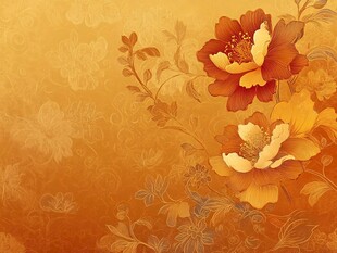金黄花卉背景图
