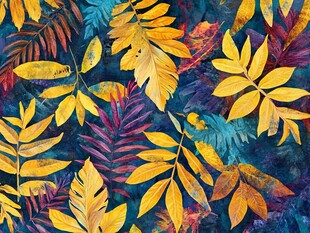 秋日斑斓树叶无缝图案