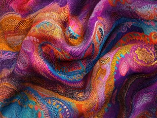 绚丽多彩的佩斯利花纹织物