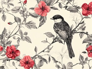 花鸟绘景 静美自然意趣