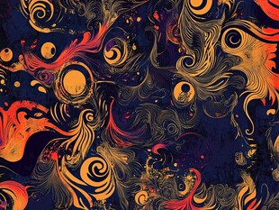 神秘炫彩抽象艺术图案