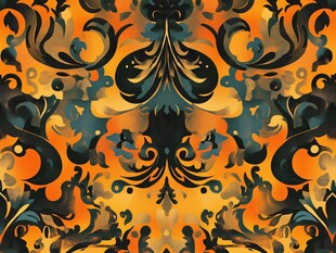 复古华丽对称花纹图案