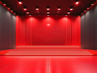 红色酷炫舞台空间场景