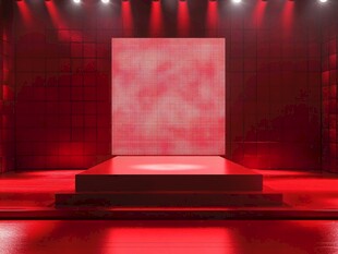 红色炫酷舞台展示空间