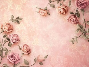 粉色玫瑰复古风背景图