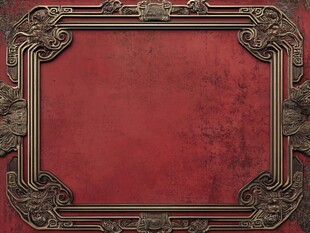 古典红底鎏金华丽边框