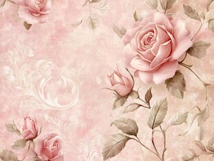 浪漫粉色玫瑰花卉壁纸