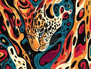 抽象艺术中的猎豹图案
