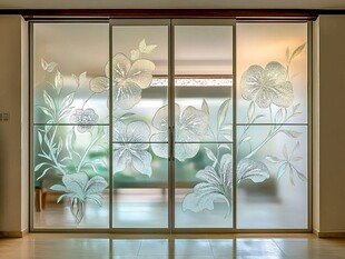 雕花玻璃移门 优雅家居风