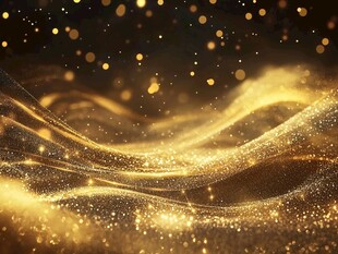 金色流光粒子梦幻背景