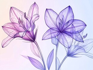 梦幻线条绘就的优雅花朵