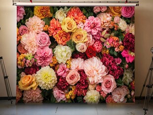 绚丽多彩花卉摄影背景墙