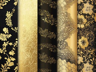 黑金花卉纹理背景素材