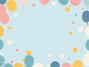 彩色气球装饰的清新背景
