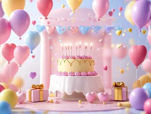 梦幻生日派对场景布置