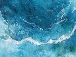 蓝色海洋抽象纹理画面