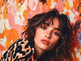 豹纹女郎的艺术风时尚瞬间