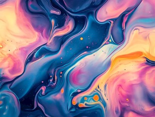 梦幻流体色彩抽象艺术画面