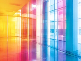 梦幻彩色玻璃建筑空间