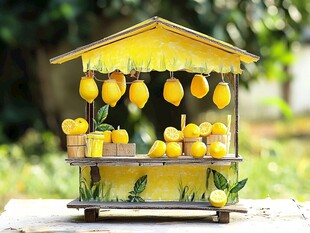 柠檬小摊位 清新水果风
