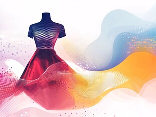 时尚女装模特与动感背景