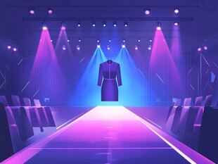 紫色梦幻时装秀T台场景
