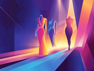 时尚秀场的梦幻人体模特