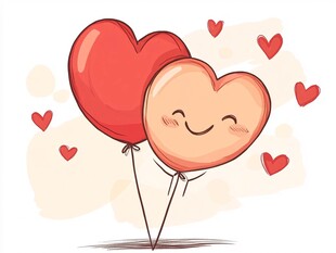爱心气球 甜蜜的卡通浪漫