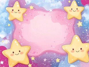 可爱星星梦幻背景图