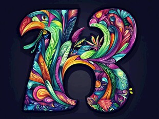 彩色艺术字体数字73